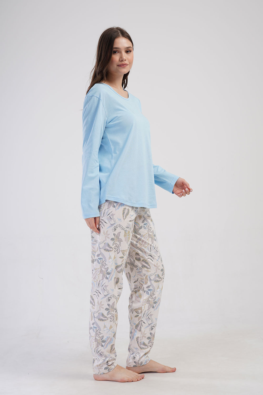 KADIN P.SUPREM XXL O YAKA UZUN KOL ETEGI OVAL PIJAMA TAKIM - Vienetta1.Grup14 - 4121TCX