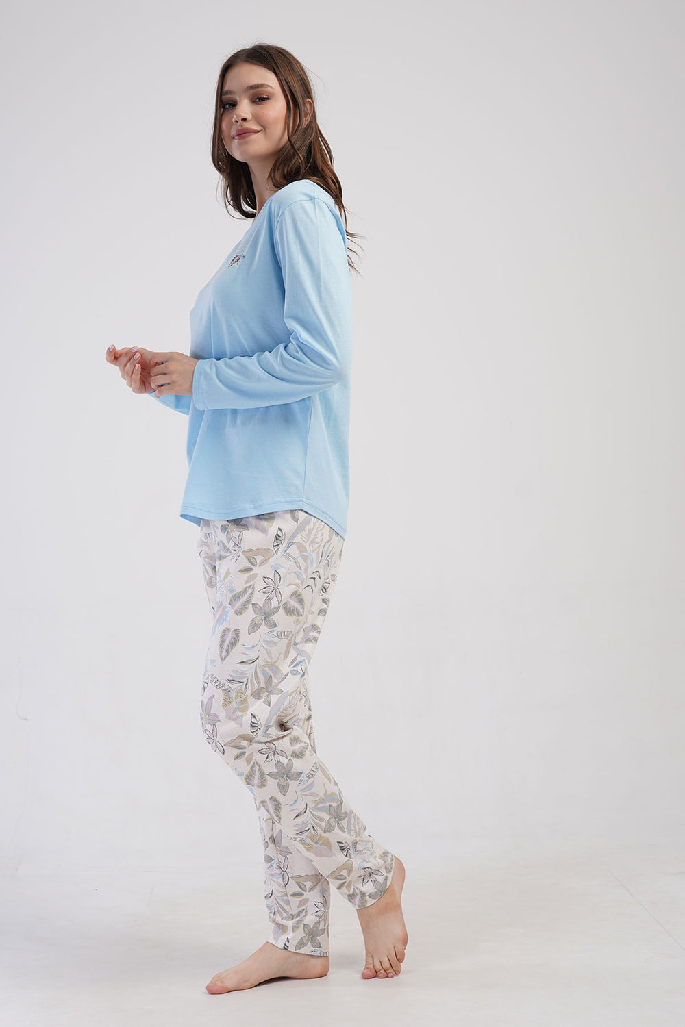 KADIN P.SUPREM XXL O YAKA UZUN KOL ETEGI OVAL PIJAMA TAKIM - Vienetta1.Grup14 - 4121TCX