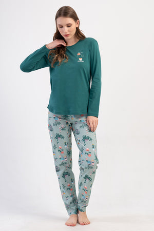 KADIN PIJAMA TAKIM SUPREM 410027 - Vienetta1.GrupYESIL