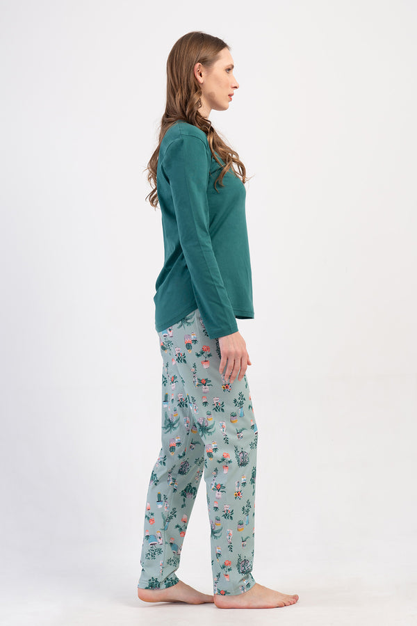 KADIN PIJAMA TAKIM SUPREM 410027 - VienettaYESILL