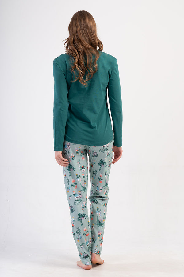 KADIN PIJAMA TAKIM SUPREM 410027 - VienettaYESILL
