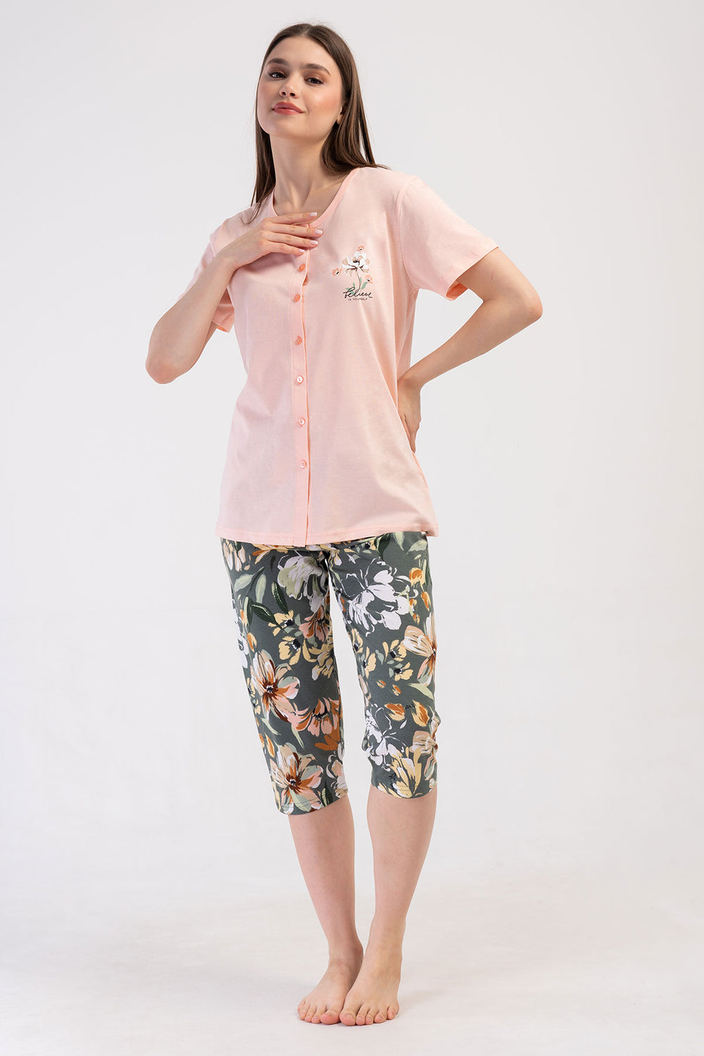 KADIN P.SUPREM XXL TAMAMI DUGMELI KISA KOL KAPRI TAKIM - Vienetta1.Grup13 - 1510TCX