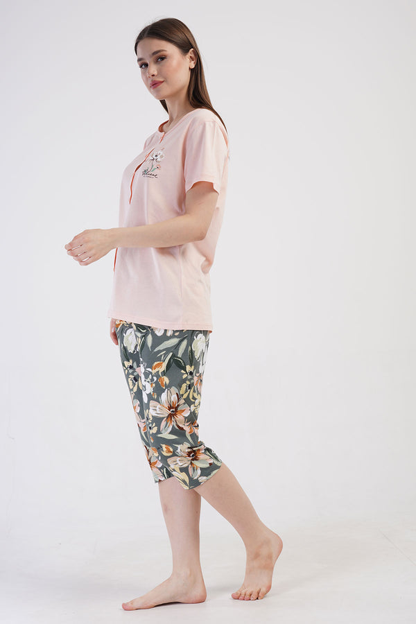 KADIN P.SUPREM XXL TAMAMI DUGMELI KISA KOL KAPRI TAKIM - Vienetta1.Grup13 - 1510TCX