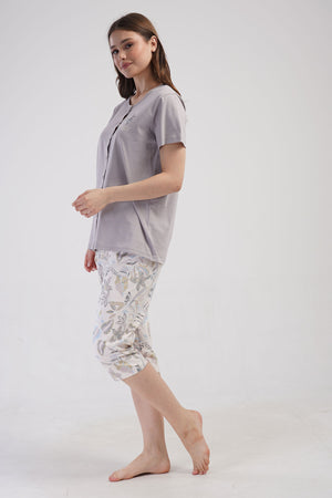 KADIN P.SUPREM XXL TAMAMI DUGMELI KISA KOL KAPRI TAKIM - Vienetta1.Grup16 - 3850TCX