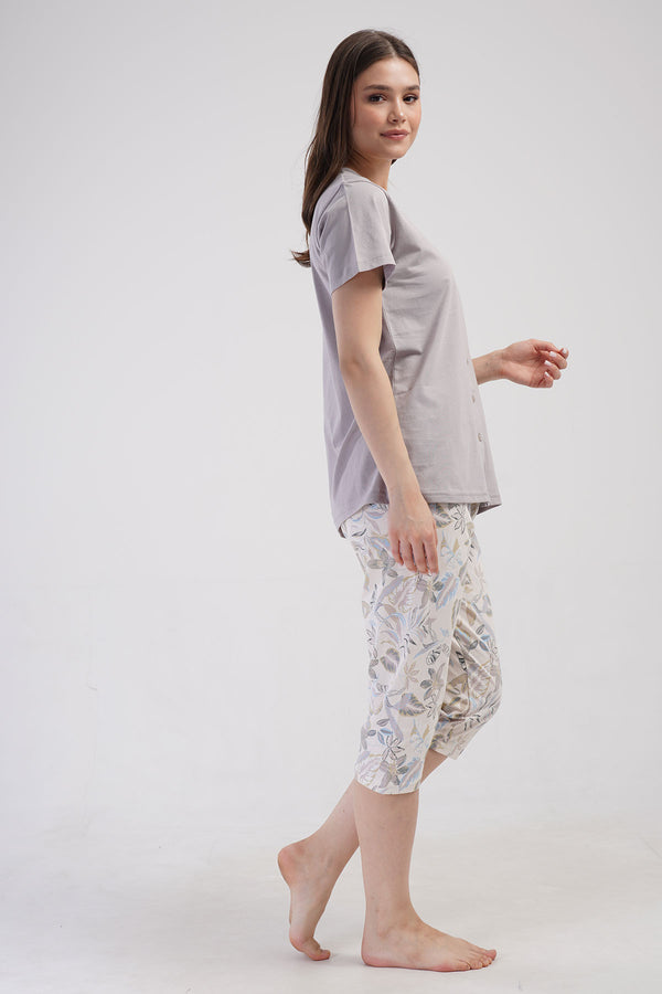 KADIN P.SUPREM XXL TAMAMI DUGMELI KISA KOL KAPRI TAKIM - Vienetta1.Grup14 - 4121TCX