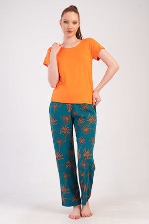 KADIN PIJAMA TAKIM VISCON 410048 - Vienetta1.GrupTURUNCU