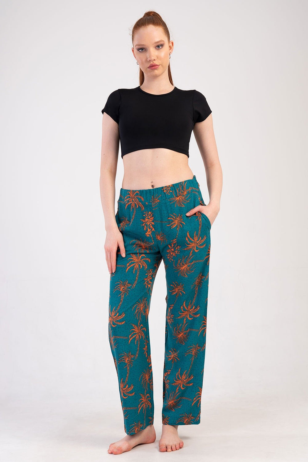 KADIN TEK ALT PIJAMA VISCON 410049 - VienettaPETROLL