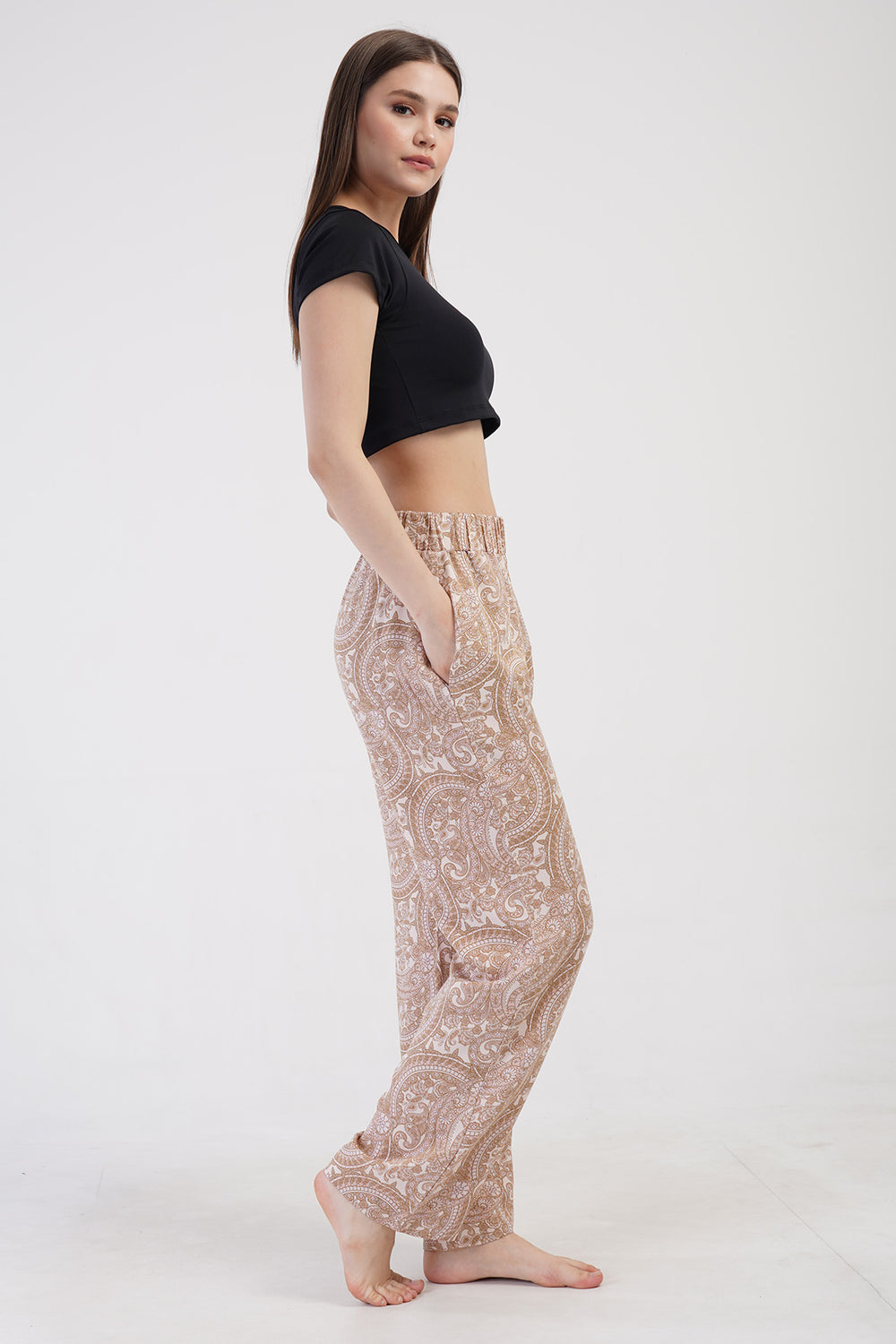 KADIN TEK ALT PIJAMA VISCON 410054 - Vienetta1.GrupSOFT PINK