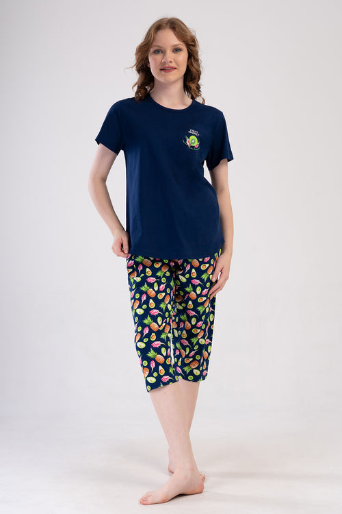 KADIN XXL KAPRI TAKIM SUPREM 410070 - VienettaY.LACIVERT1XL