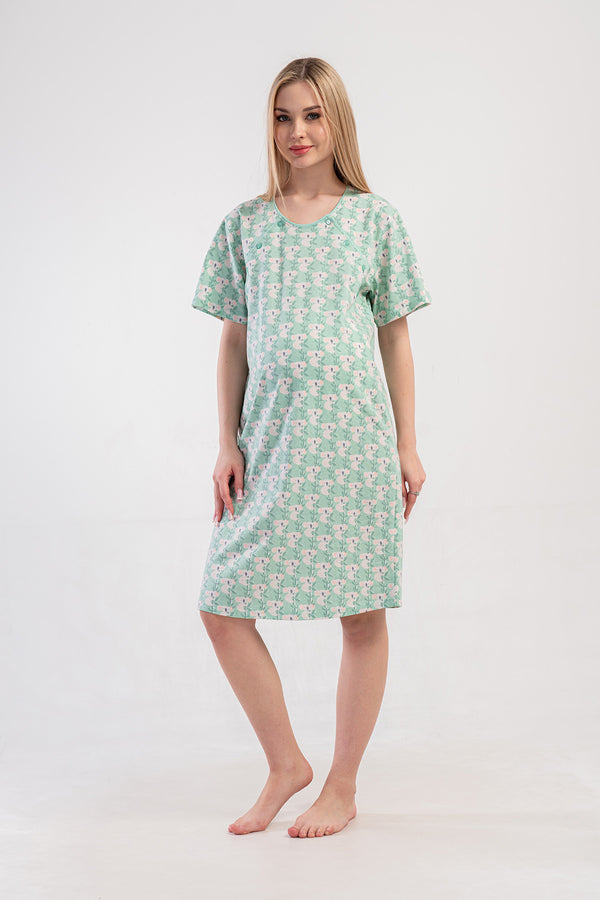 Woman Supreme Mejy Short Sleeve Pregnant Tunic Dressing Gown Set