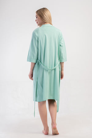 Woman Supreme Mejy Short Sleeve Pregnant Tunic Dressing Gown Set