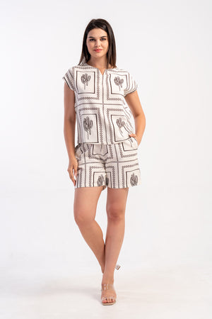 Woman Cyprus White Short Set