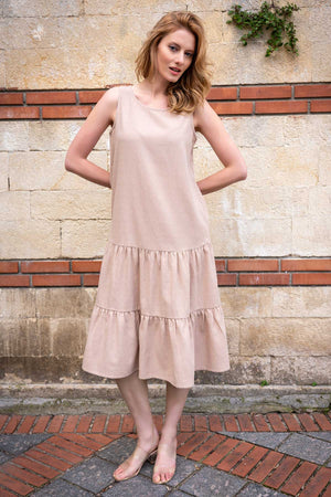 KADIN KOLSUZ ELBISE VIENETTA PLUS 412003 - Vienetta1.GrupBEJ