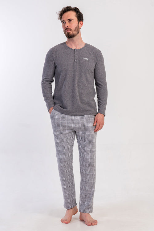 ERKEK XXL PIJAMA TAKIM JAKARLI INTERLOK 501003 - VienettaFUME2XL
