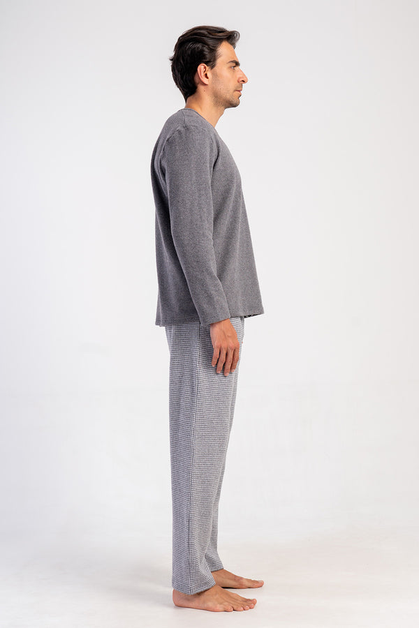 ERKEK XXL PIJAMA TAKIM JAKARLI INTERLOK 501005 - VienettaFUME1XL