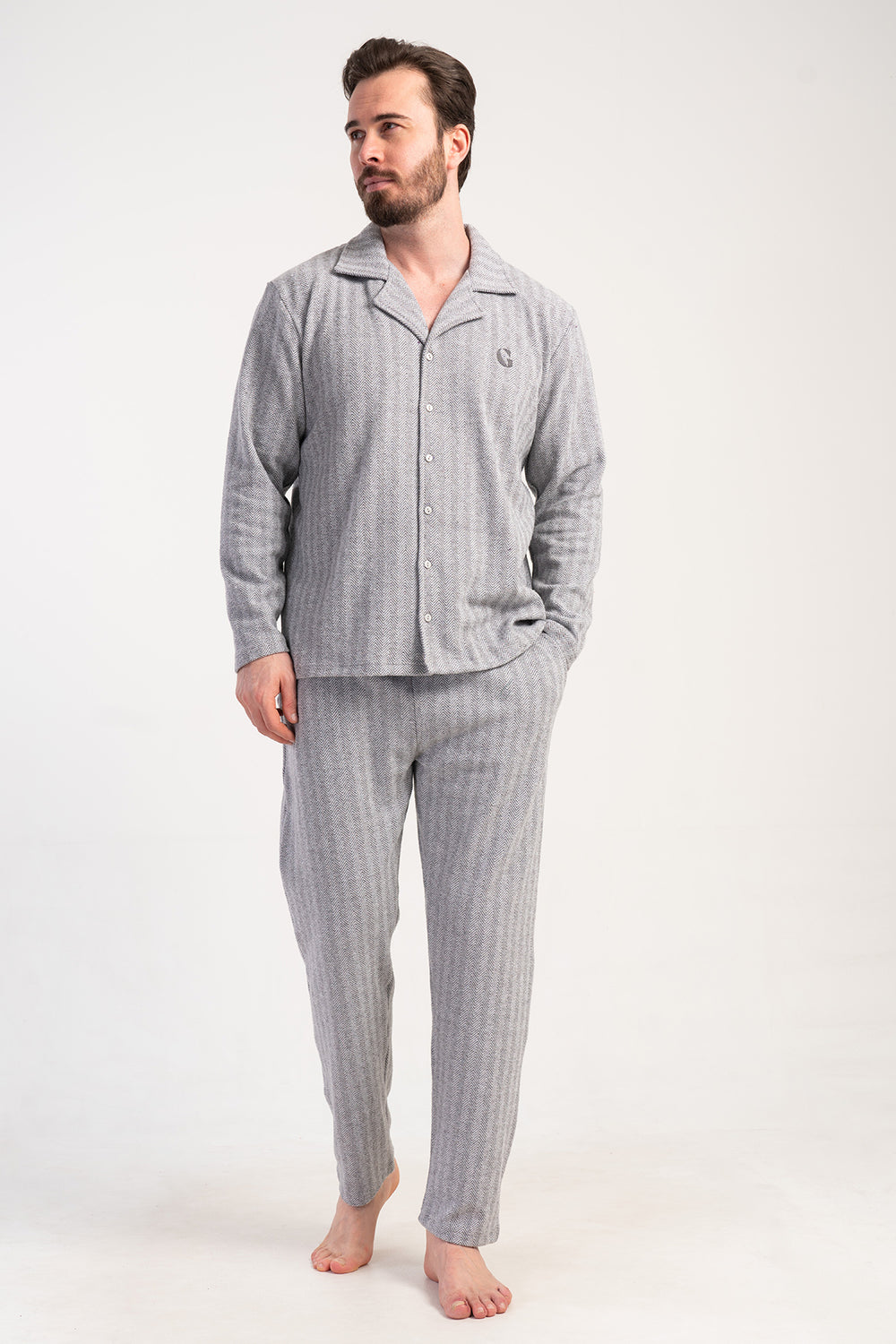 Man Jacquard Interlock Obran Pyjama Set