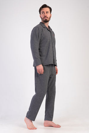 ERKEK PIJAMA TAKIM JAKARLI INTERLOK 501008 - VienettaSIYAHL