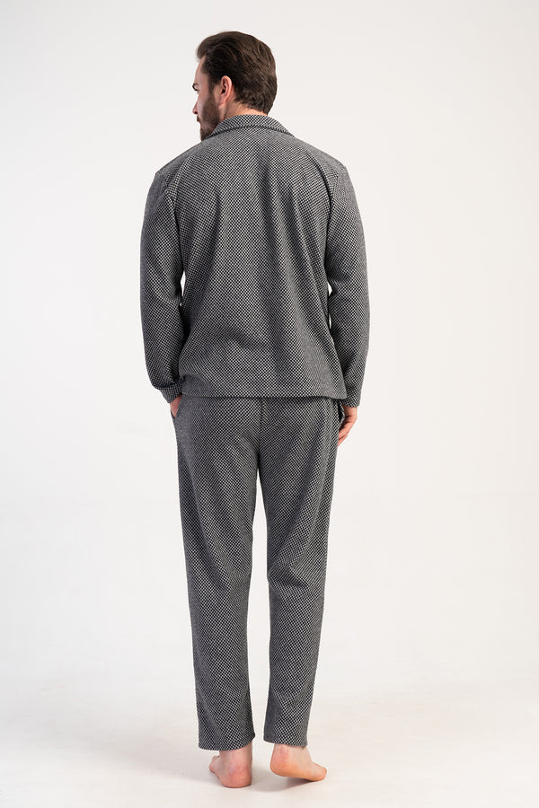 ERKEK XXL PIJAMA TAKIM JAKARLI INTERLOK 501009 - VienettaSIYAH2XL