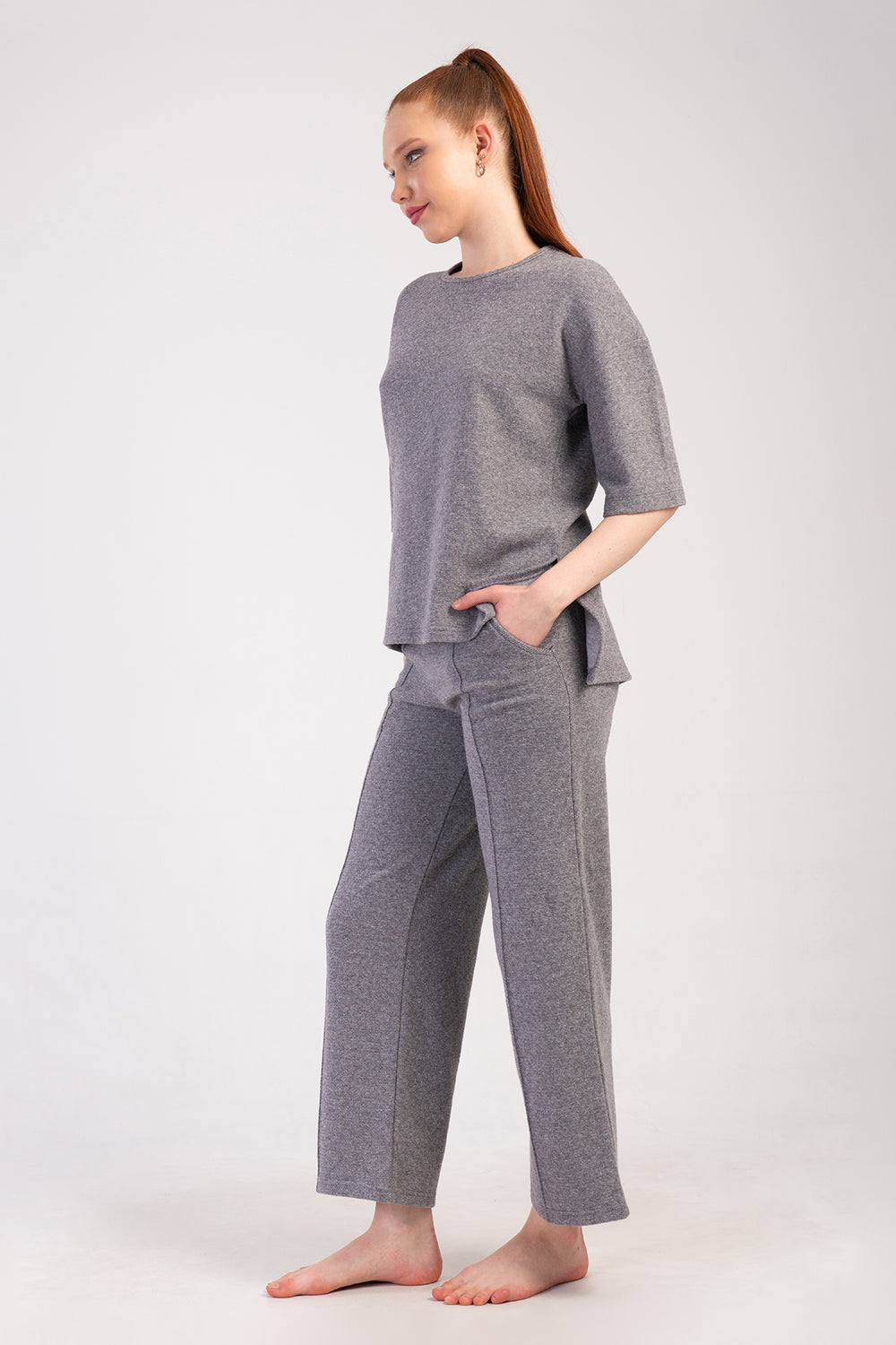 KADIN XXL PIJAMA TAKIM JAKARLI INTERLOK 501012 - VienettaGRI2XL