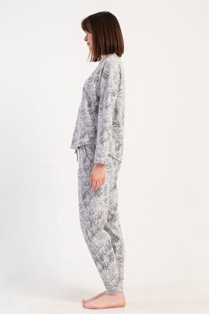 KADIN XXL PIJAMA TAKIM JAKARLI INTERLOK 501014 - VienettaGRI1XL