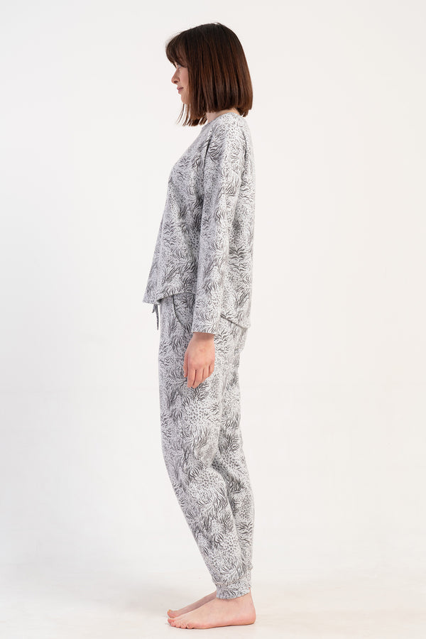 KADIN XXL PIJAMA TAKIM JAKARLI INTERLOK 501014 - VienettaGRI1XL