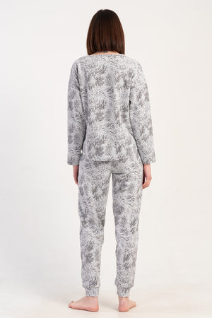 KADIN XXL PIJAMA TAKIM JAKARLI INTERLOK 501014 - VienettaGRI1XL