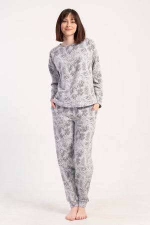 KADIN PIJAMA TAKIM JAKARLI INTERLOK 501015 - VienettaGRIS