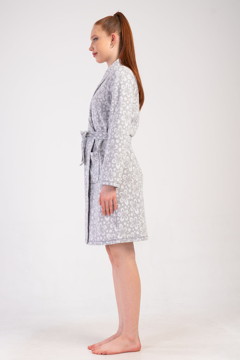 Woman Jacquard Interlock Big Size Cron Dressing Gown