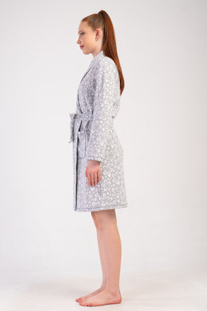 Woman Jacquard Interlock Big Size Cron Dressing Gown