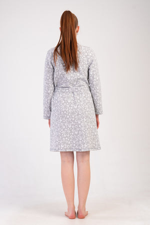 Woman Jacquard Interlock Big Size Cron Dressing Gown