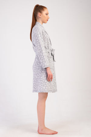 Woman Jacquard Interlock Big Size Cron Dressing Gown