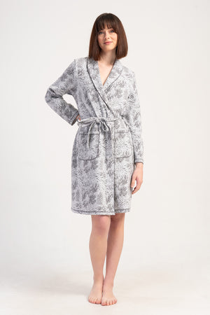 Woman Jacquard Interlock Crose Dressing Gown
