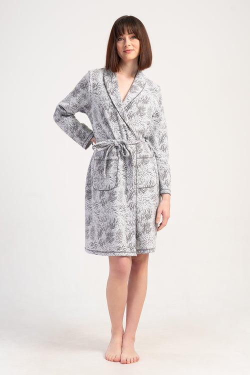 Woman Jacquard Interlock Crose Dressing Gown