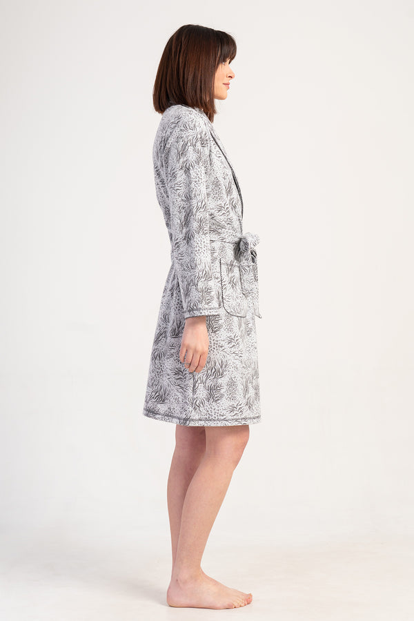 Woman Jacquard Interlock Crose Dressing Gown