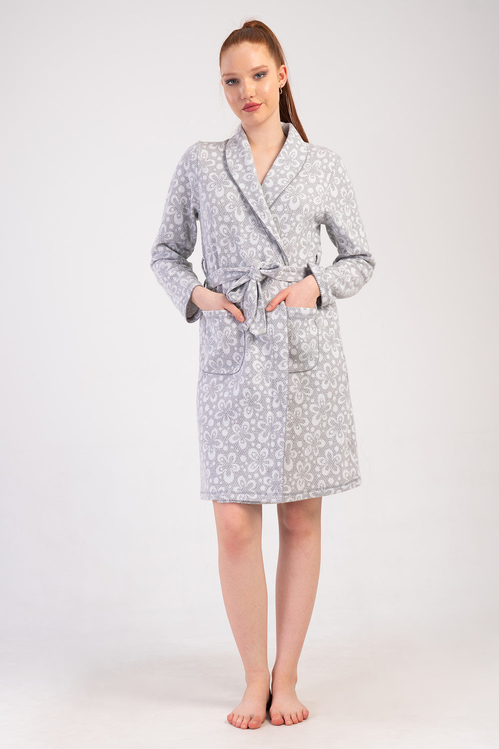 Woman Jacquard Interlock Golden Dressing Gown