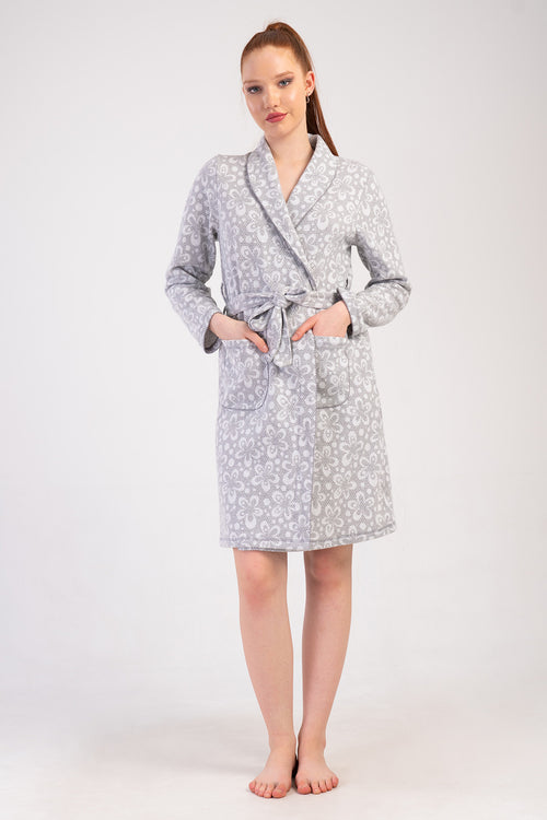 Woman Jacquard Interlock Golden Dressing Gown