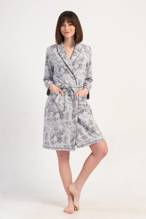 Woman Jacquard Interlock Big Size Crose Dressing Gown