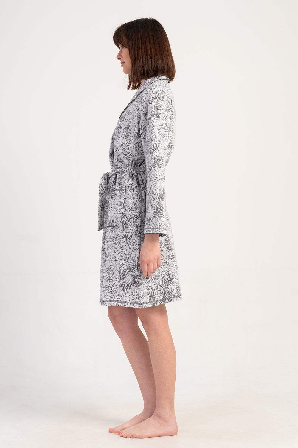 Woman Jacquard Interlock Big Size Crose Dressing Gown