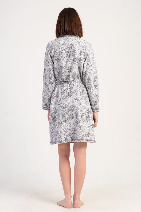 Woman Jacquard Interlock Big Size Crose Dressing Gown