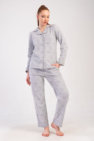 Woman Jacquard Interlock Plaid Pyjama Set