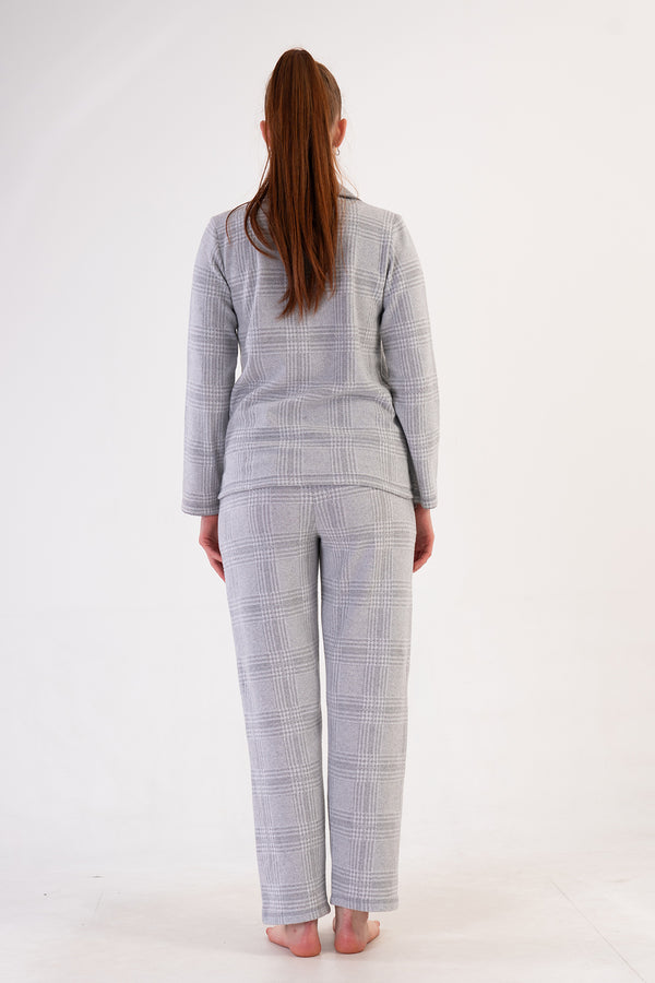 Woman Jacquard Interlock Plaid Pyjama Set