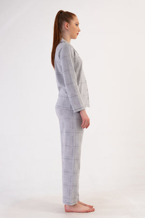 Woman Jacquard Interlock Plaid Pyjama Set