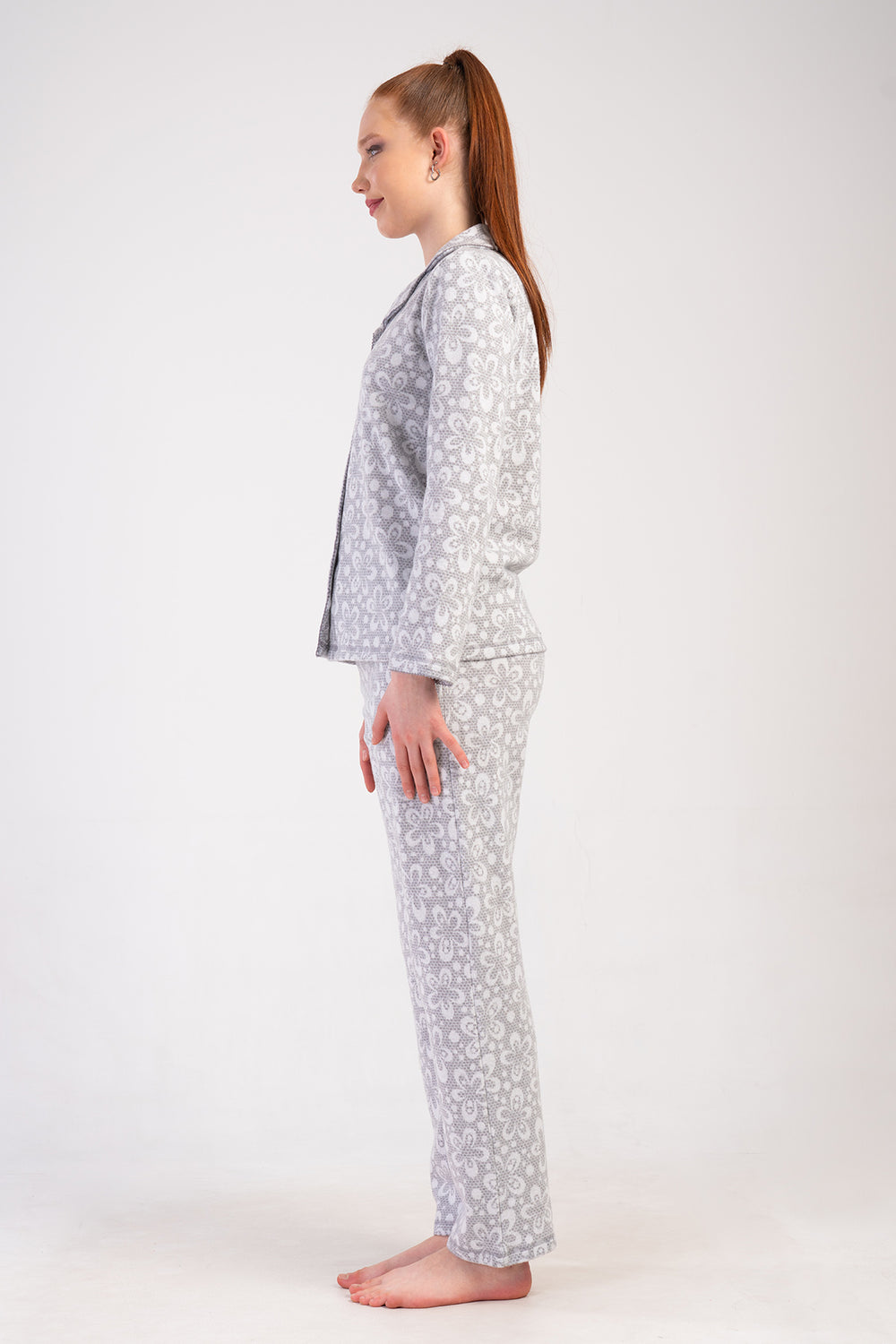 KADIN PIJAMA TAKIM JAKARLI INTERLOK 501025 - VienettaGRIM