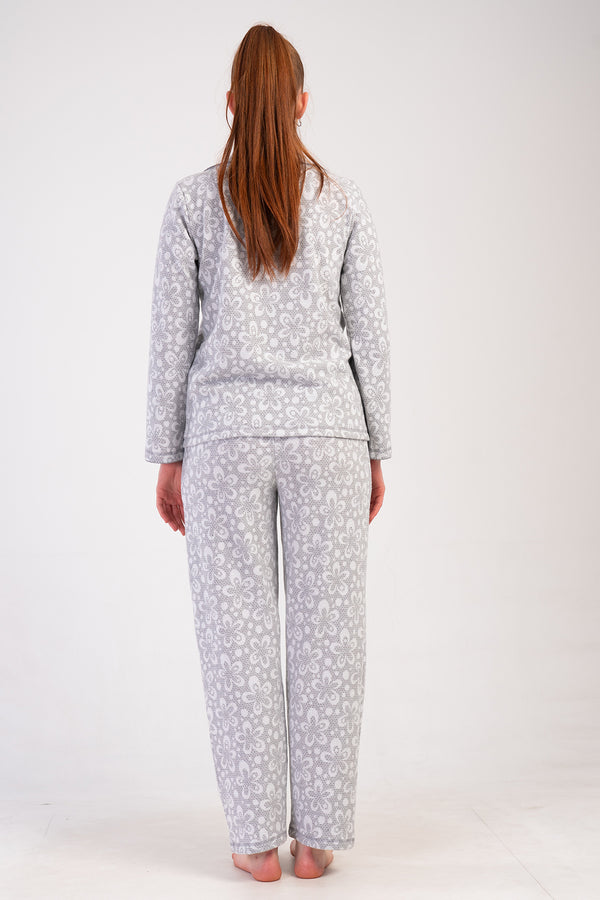 KADIN PIJAMA TAKIM JAKARLI INTERLOK 501025 - VienettaGRIM