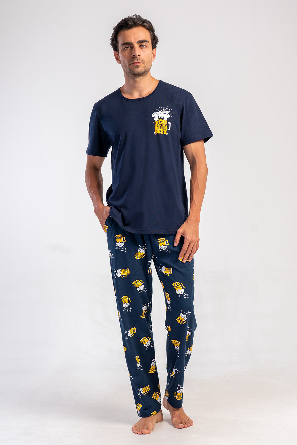 ERKEK PIJAMA TAKIM SUPREM 501027 - Vienetta1.GrupY.LACIVERT