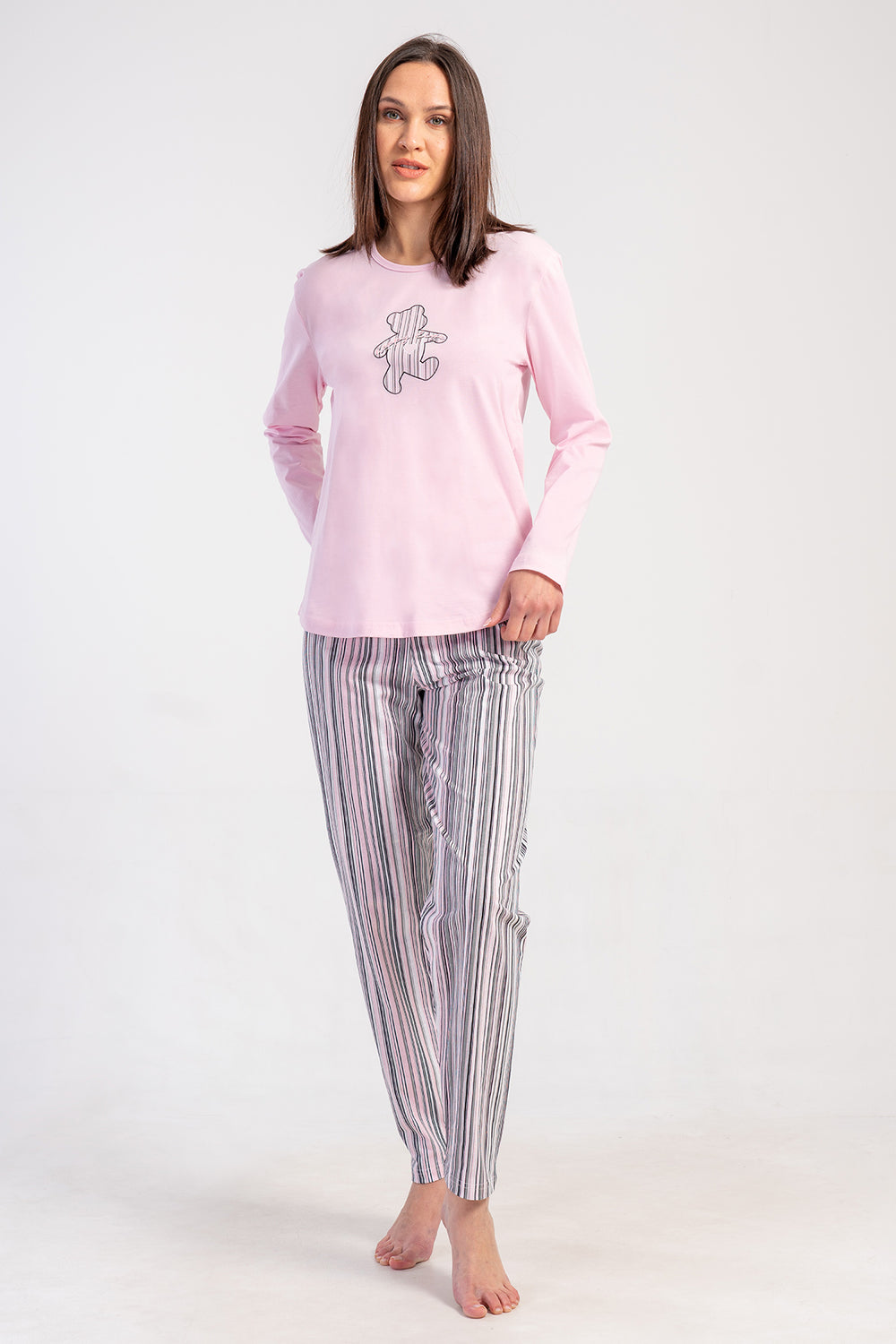 KADIN PIJAMA TAKIM SUPREM 501039 - Vienetta1.GrupAÇIK PEMBE