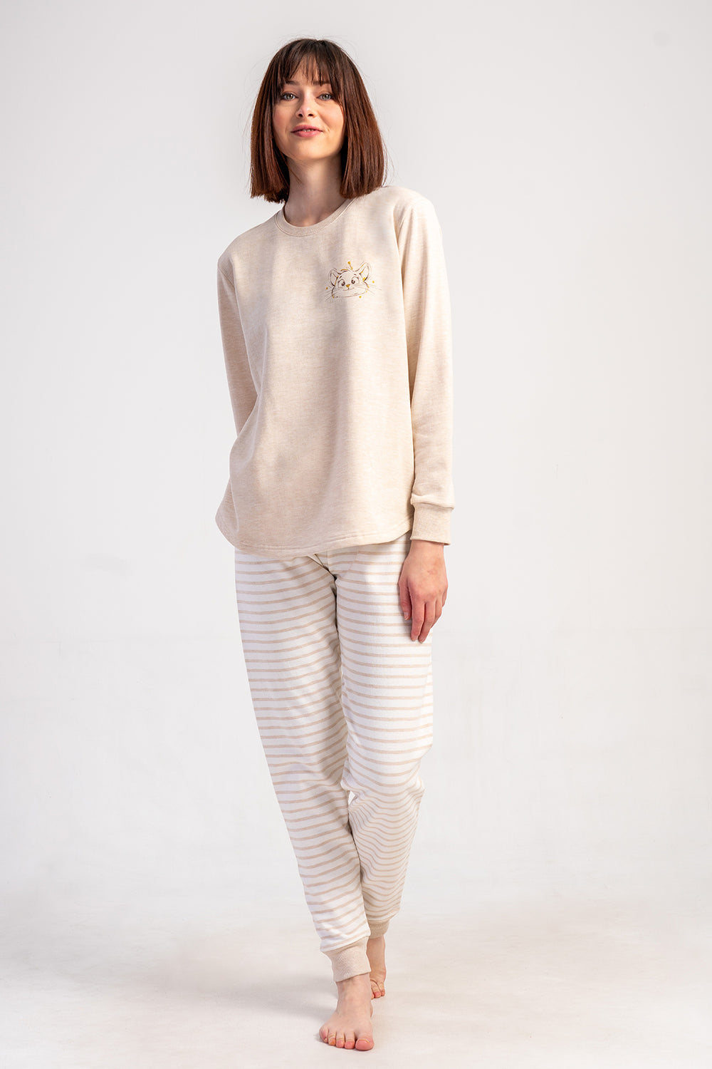 KADIN XXL PIJAMA TAKIM 2IPLIK 501042 - Vienetta1.GrupBEJ