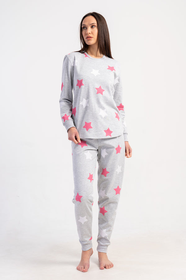 Woman Two Yarn Big Size Polka Pyjama Set