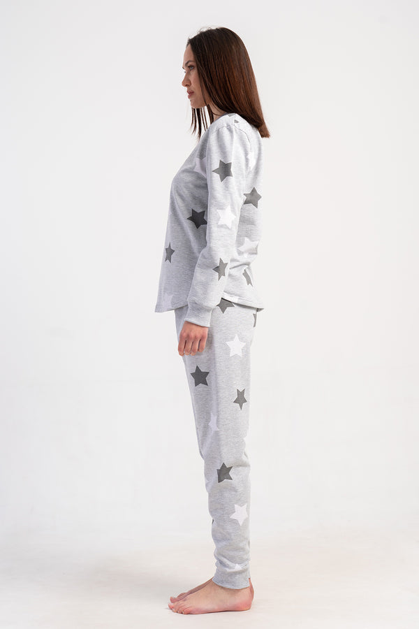 Woman Two Yarn Big Size Polka Pyjama Set