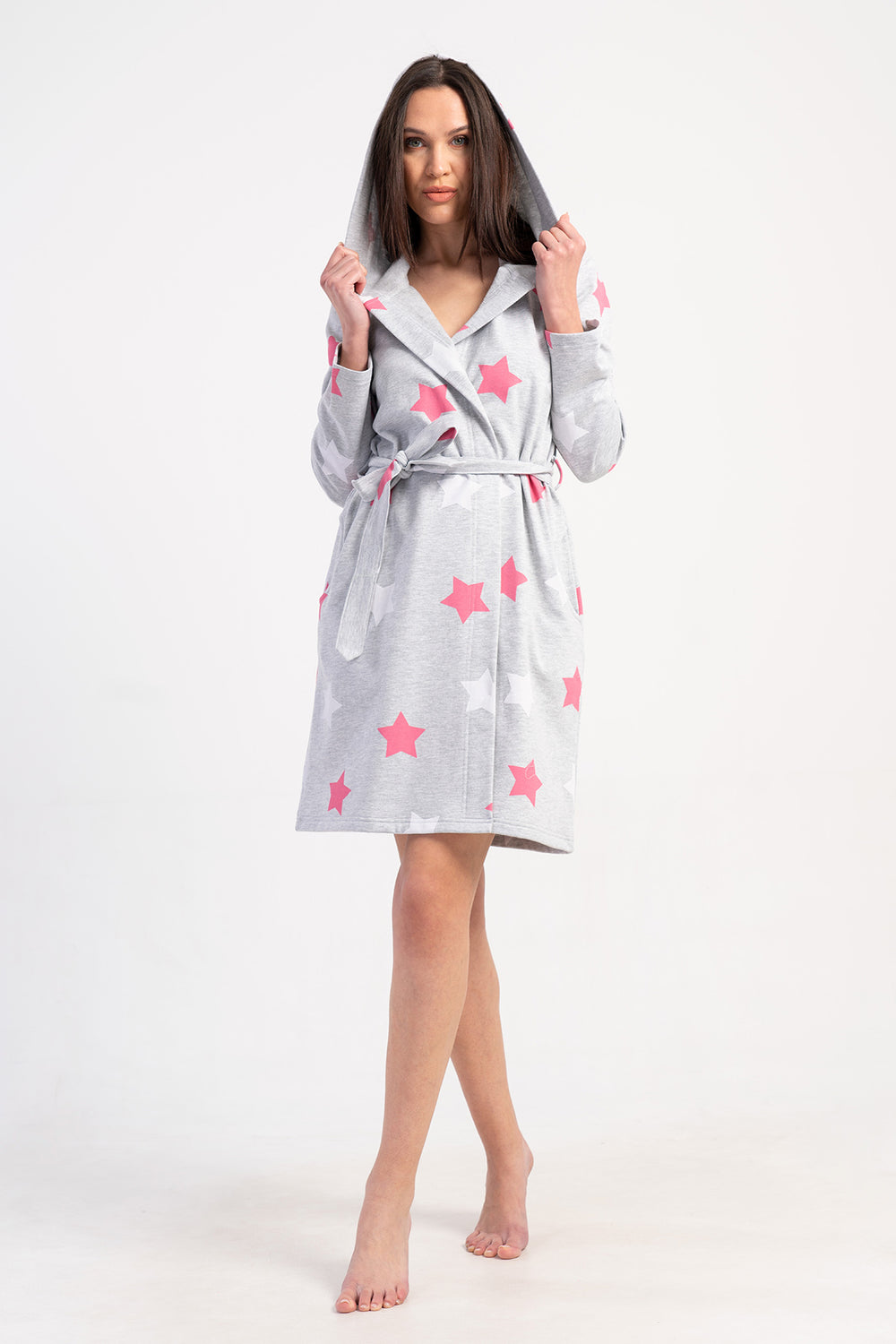 Woman Two Yarn Polka Dressing Gown